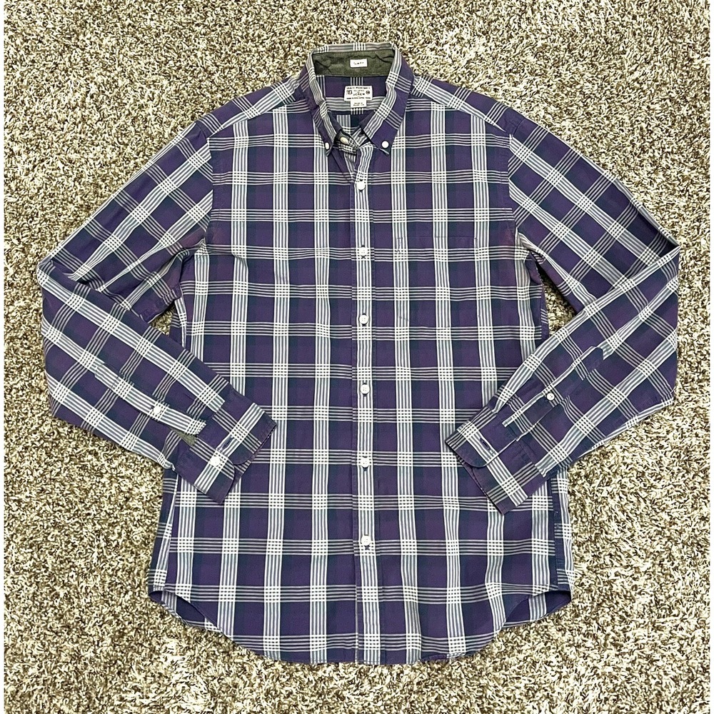 J.Crew Purple Plaid Shirt Slim Fit Long Sleeve Adult Men's‎ Size M Medium
